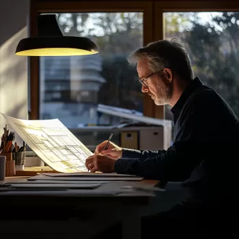 Architect designing house extension